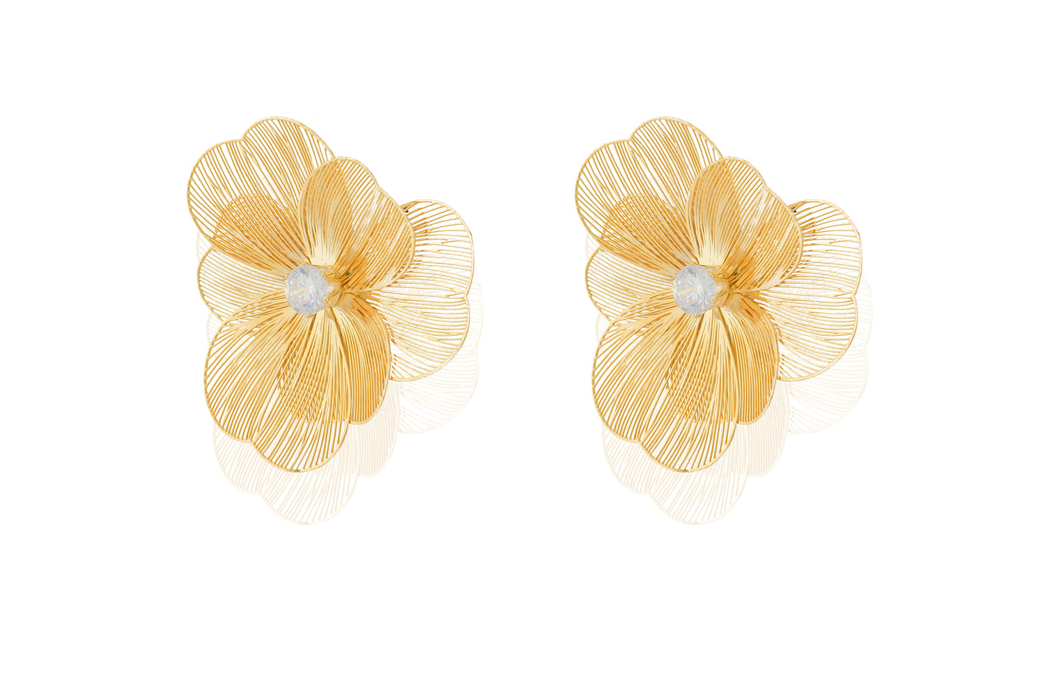 Metal Flower Stud Earrings