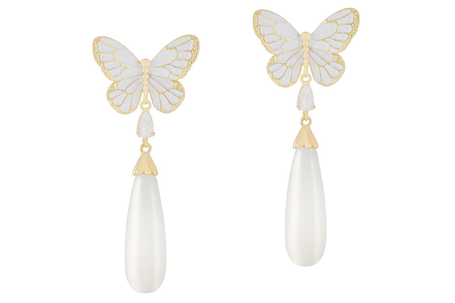 Pearl butterfly earrings