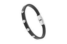 Load image into Gallery viewer, bracelet with black leather
