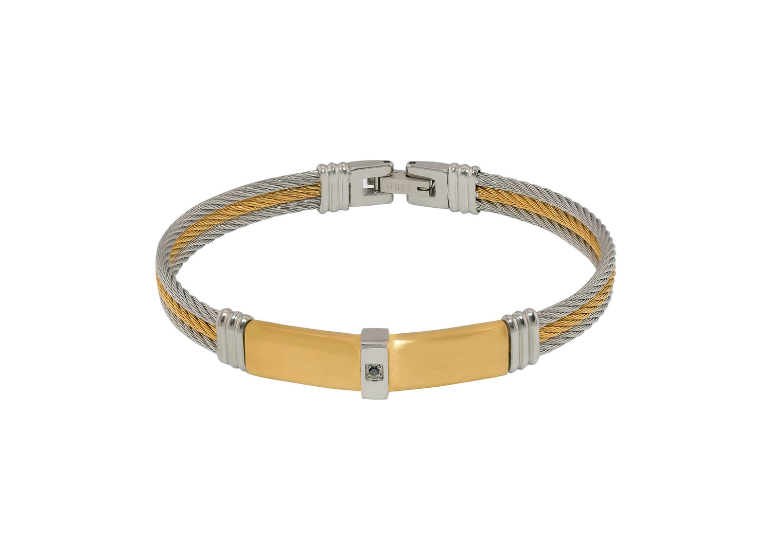 Man Bracelet Steel and Gold