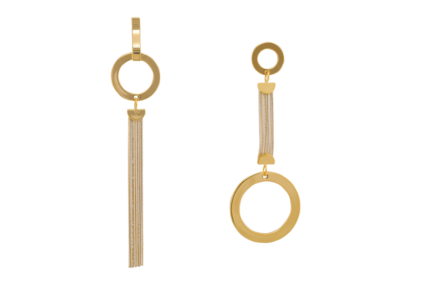 Circle Drop Gold Earrings