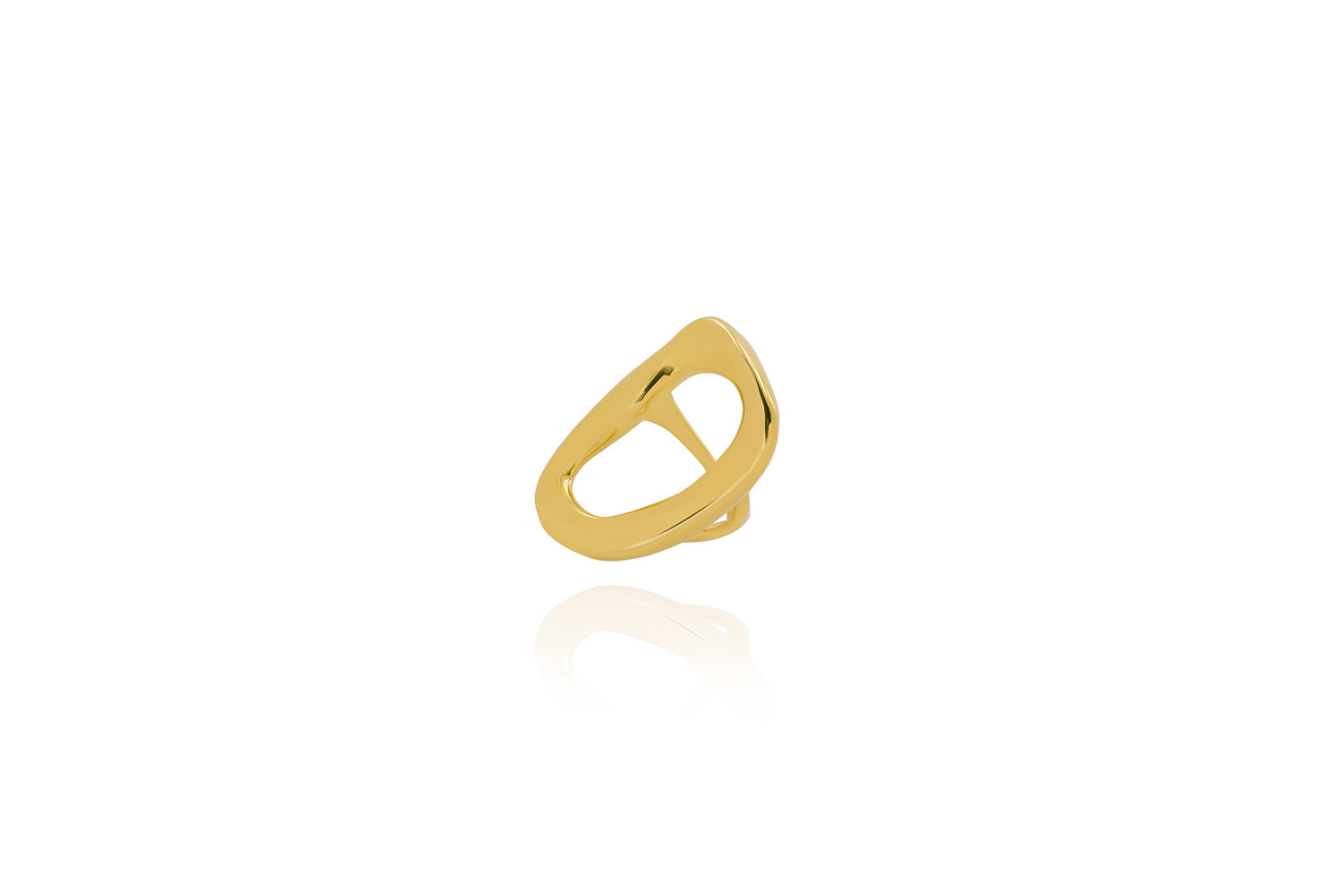 Wave Circle Shaped Gold Vermeil Ring