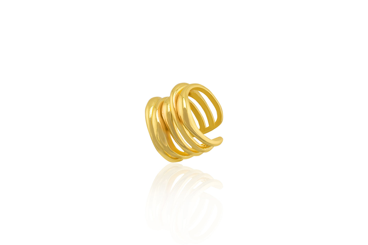 gold-plated spiral design ring