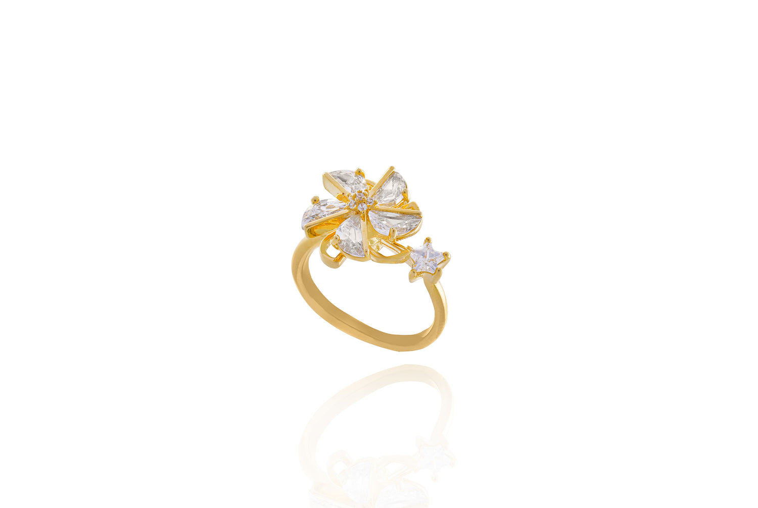 Zircon Flower Rings